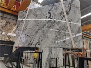 Florence Grey Statuario Marble Slab For Hotel Project