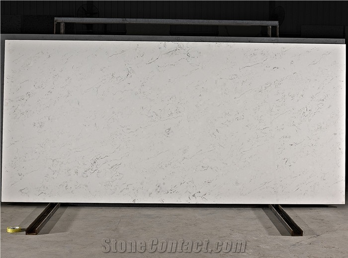 Alpina white quartz polished slabs