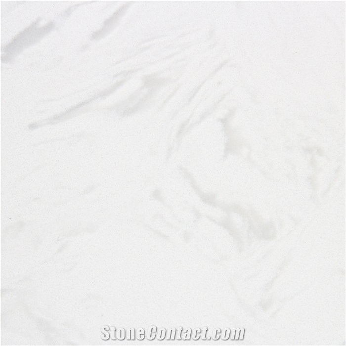 Organic white quartz master slab