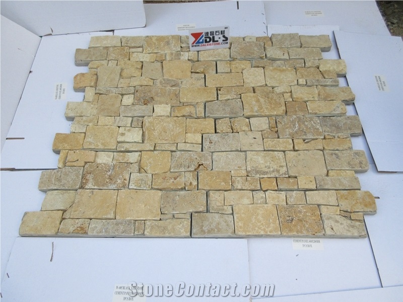Beige Limestone Cement Wall Cladding Panels