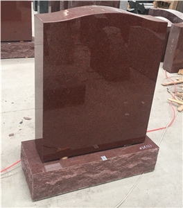 Indian Red Granite Upright Grave Marker