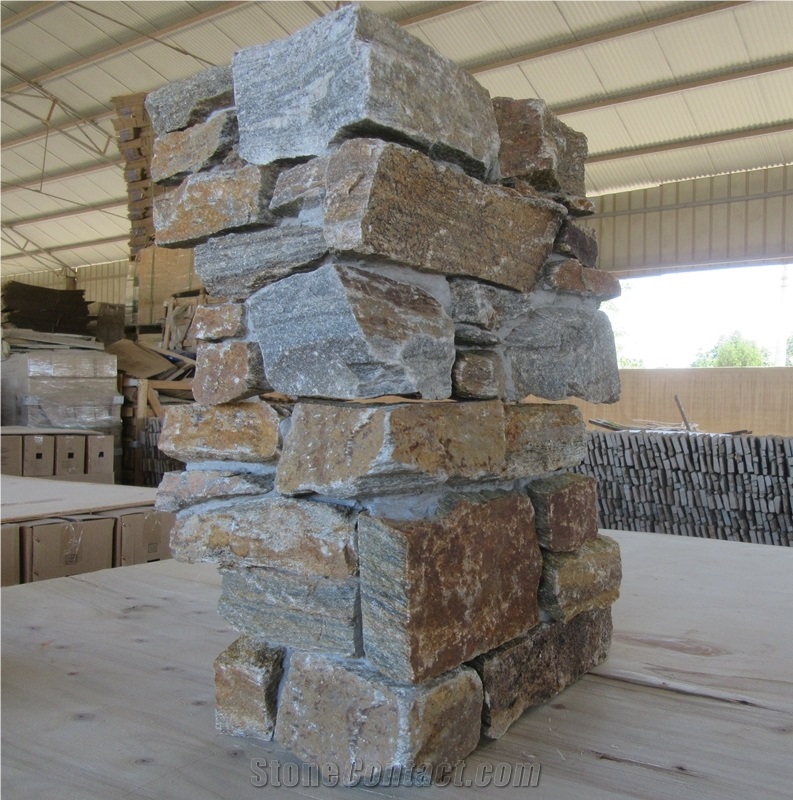 Premium Quality Rust Quartzite Cement Corner Stone