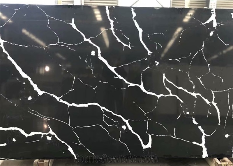 Nero Marquina Marble black Nano Crystallized Glass Slab