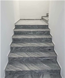 China Juparana Grey Granite Tile Waves Black Granite stairs