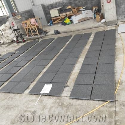 Custom Size Price Black Galaxy Granite flamed  Floor Tiles