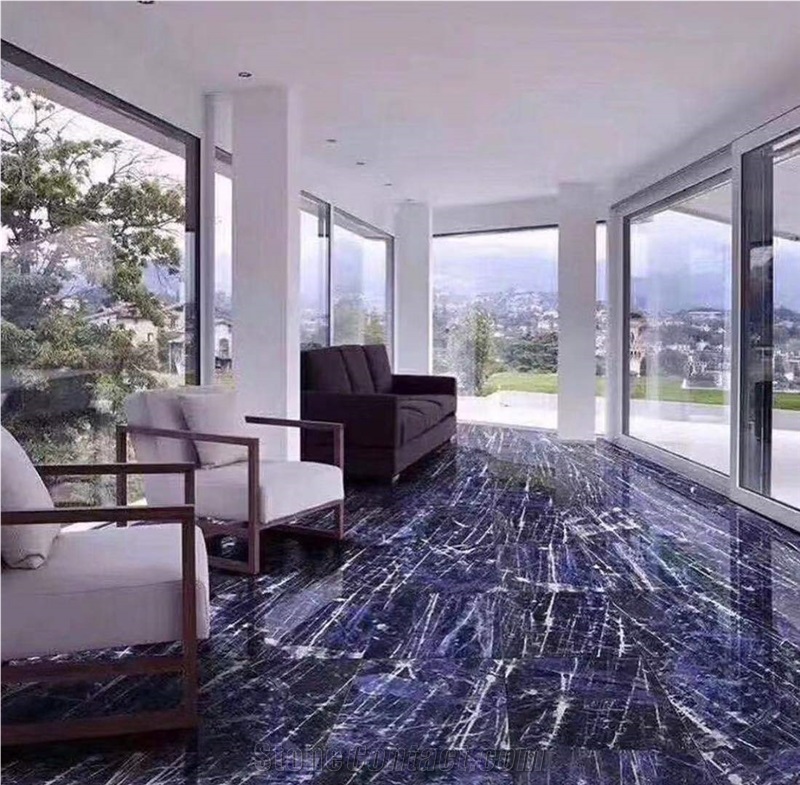 Exotic Brazilian Azul Bahia Blue Granite Tiles Luxury Decor