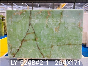 Green Natural Onxy Transparent Slabs Tiles