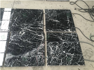 Nero Marquina Black Marble With White Veins Flooring Tiles