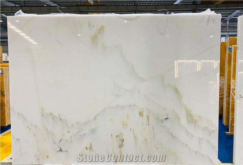 New Design China Landscape Painting White Marble Panels