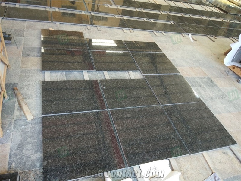 Steel Grey Granite Dark Color Polished Floor And Wall Tiles 