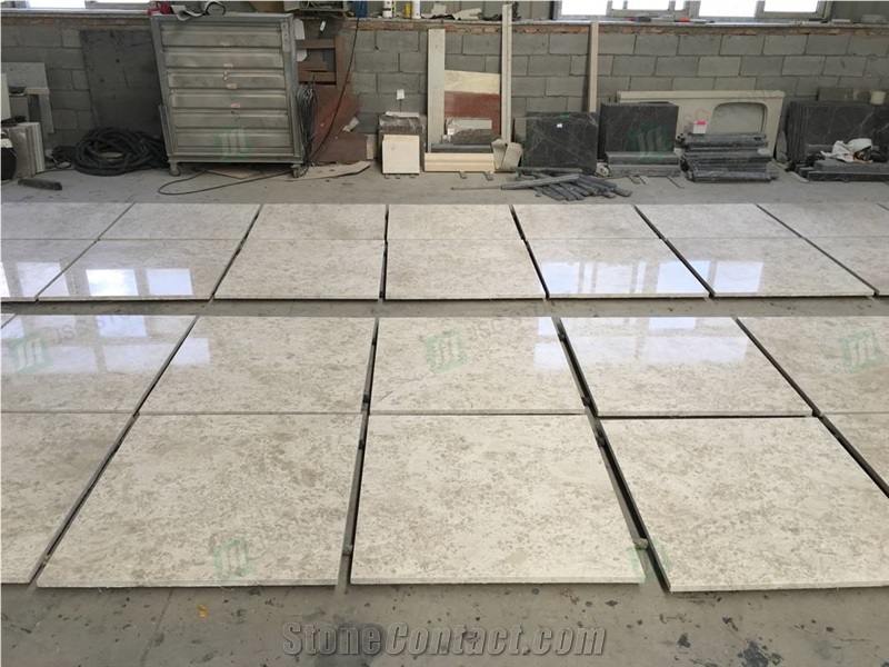 Turkey Beige Marble White Rose Floor Tiles For Hotel Project