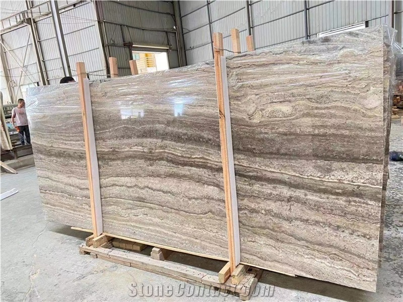 Silver Travertine Brown tiles and slabs