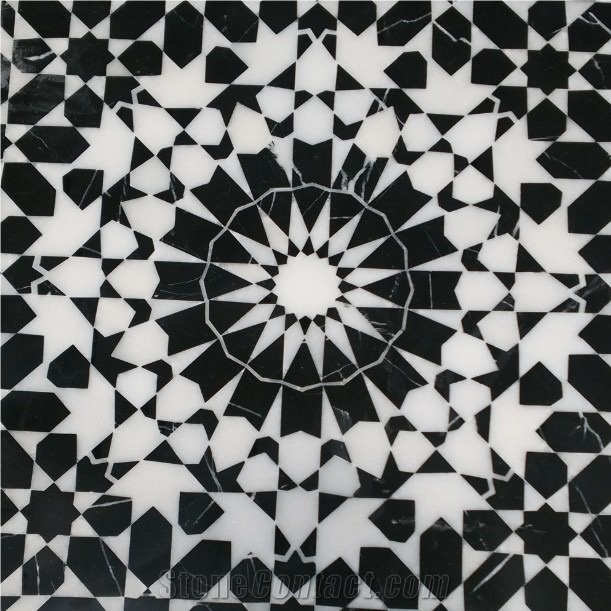 natural black white mosaic 