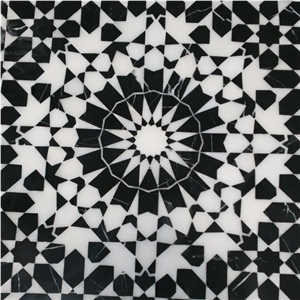 natural black white mosaic