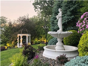 White Marble Carving Water Fountain