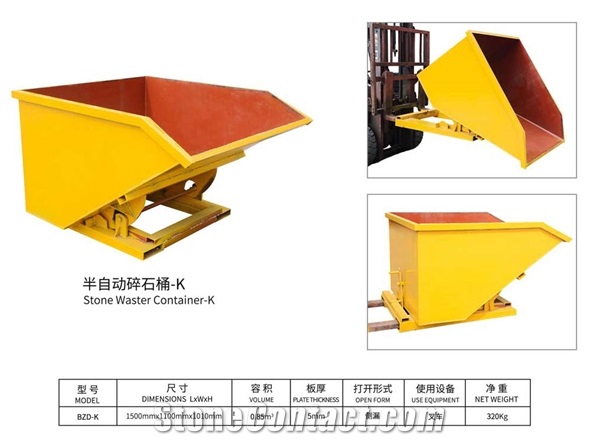 Stone Waster Container Self Dumping Dumpster Model K