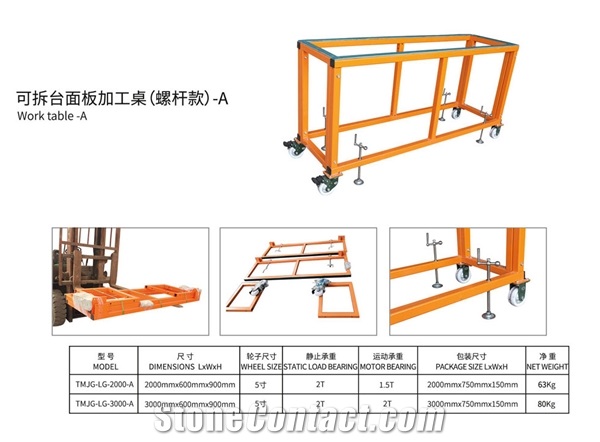 Working table for Process Granite & Marble Products Model A 