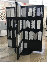 Rotary Metal Stone Marble Mosaic Tile Rack For Showroom