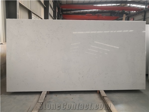 Artificial Carrara White Quartz Slab for Countertop-3058