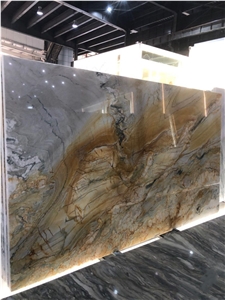 Luxury Golden fire quartzite for interior design