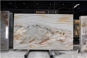 Luxury white waves quartzite for hospitality design