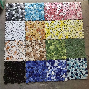 Chinese Artificial Stone Glass Pebble Mosaic Tiles