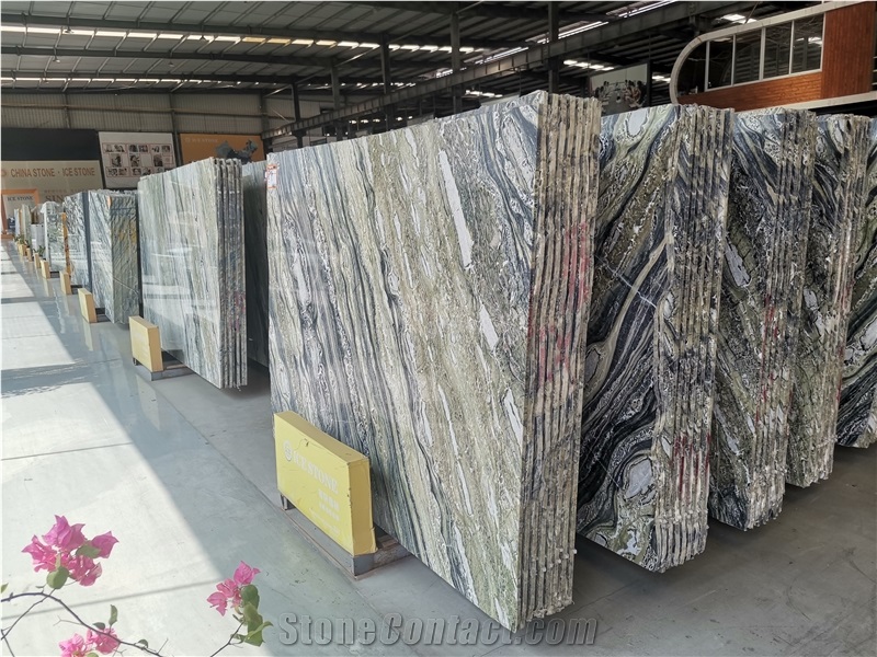 China TwiLight Green Marble Polished Wall Cladding Slabs