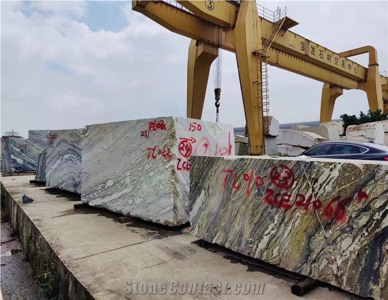 China TwiLight Green Marble Stone Blocks & Rock