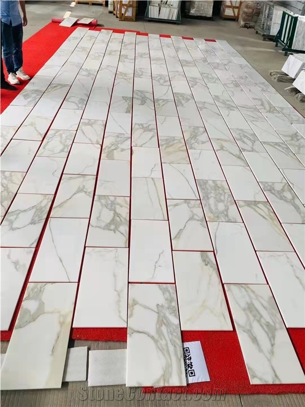 Italy Calacatta Gold Marble Polished Prefab Countertops