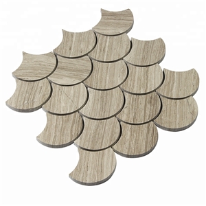 White Wood Marble Mosaic Tiles Backsplash wall floor mosaic