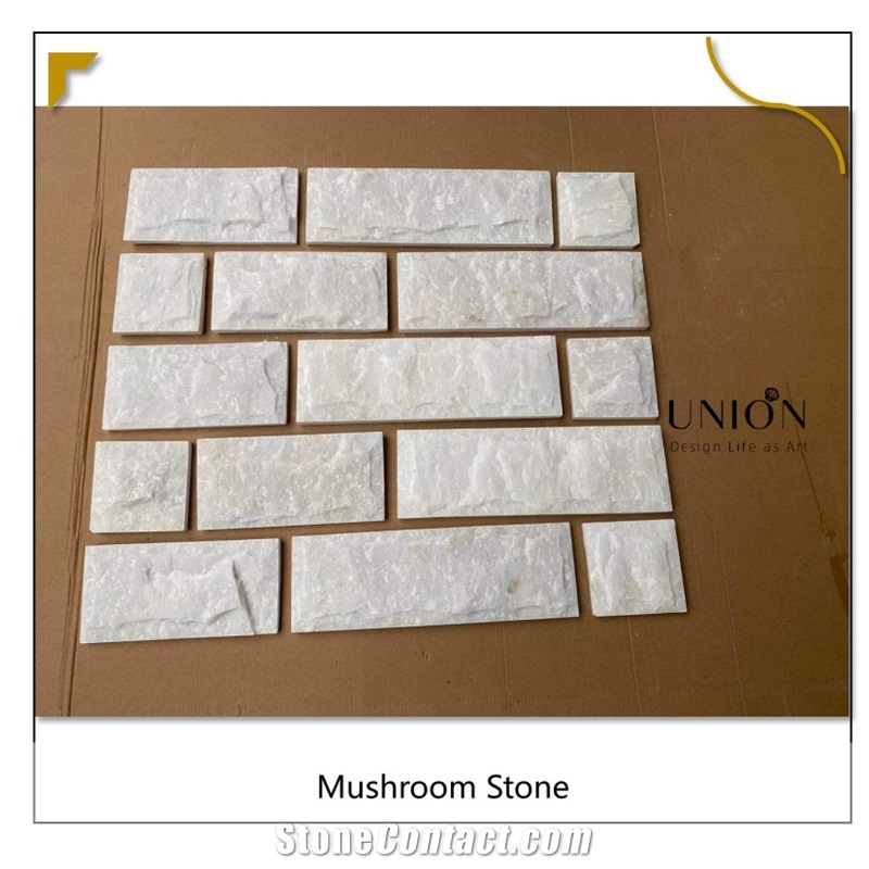 Beautiful Pure White Quartzite Wall Decorate Mushroom Stone