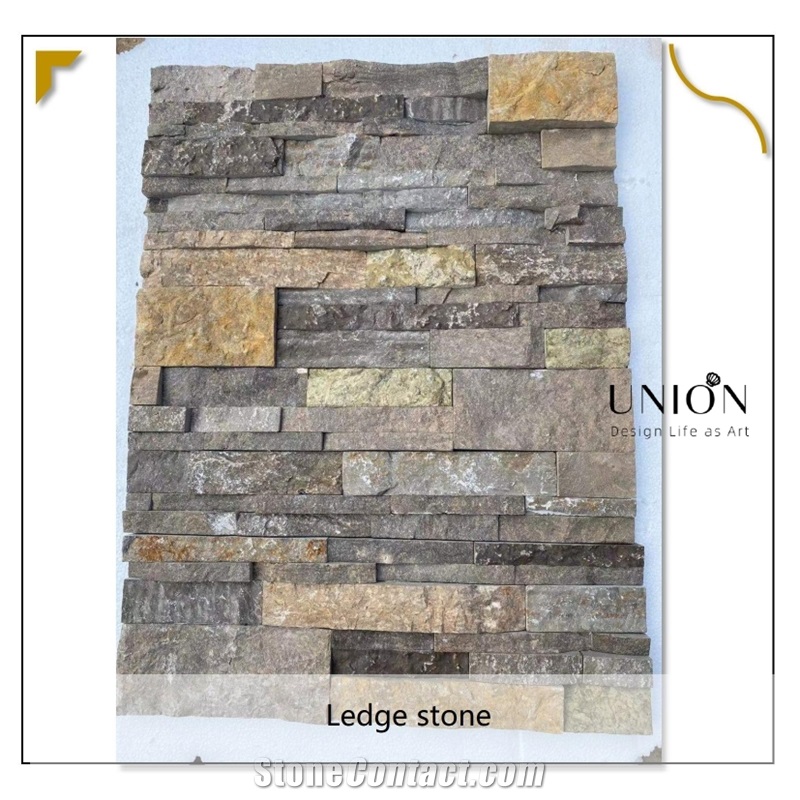 Brown Color Natural Wall Cladding Veneer Stone Panel In sale