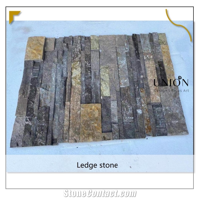 Brown Color Natural Wall Cladding Veneer Stone Panel In sale