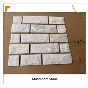 Semi White Quartzite Mushroom Stone For Wall Decoration