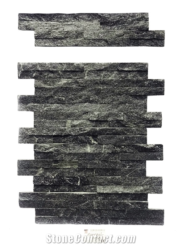 Black Quartzite Stone Veneer, Cultured Stone, Wall Cladding