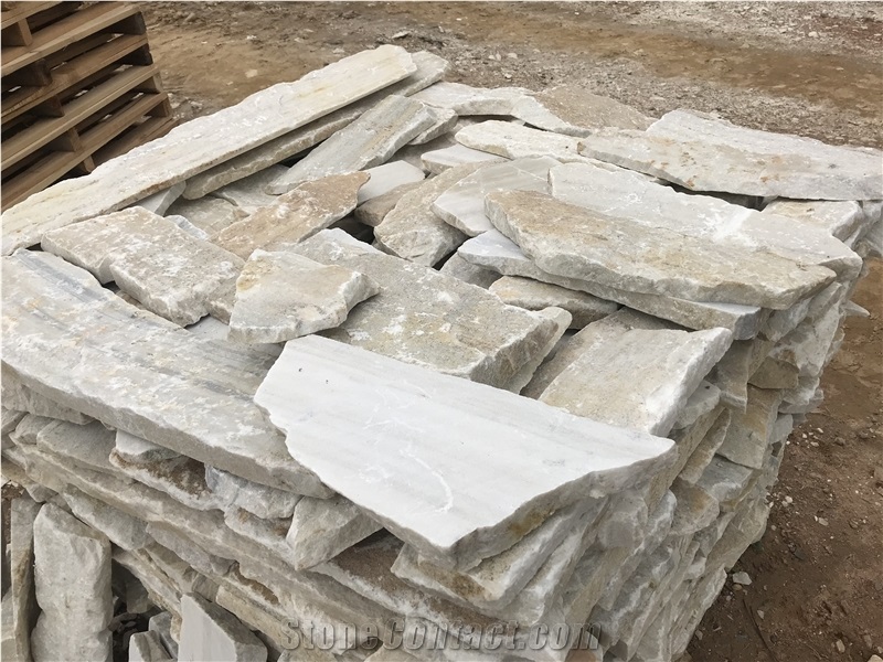 White Split Loose Wall Stone Cladding  Exterior Tiles
