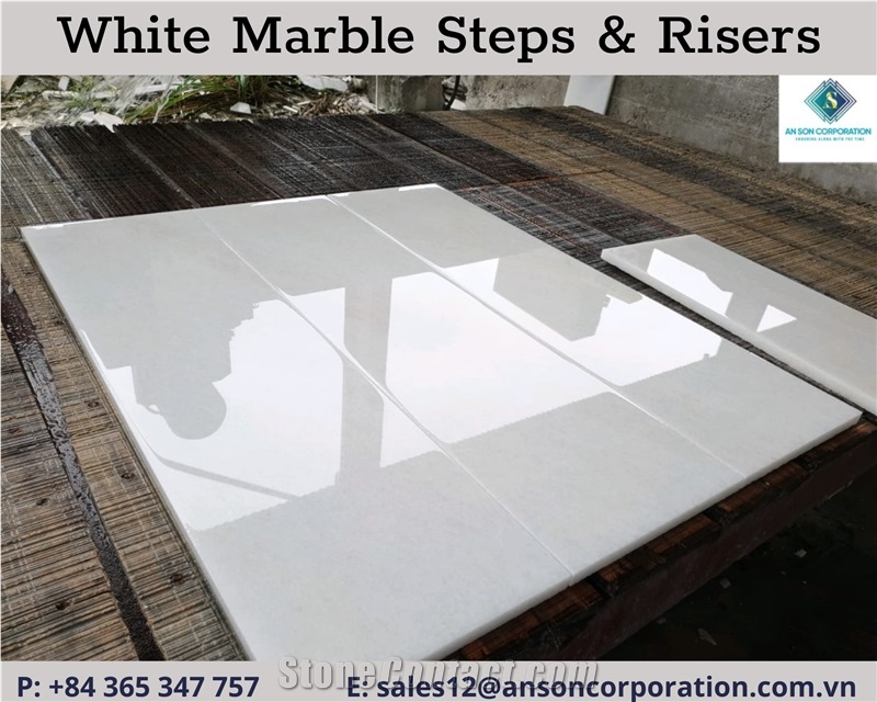 Big Big Sale For Pure White Marble Steps & Risers 