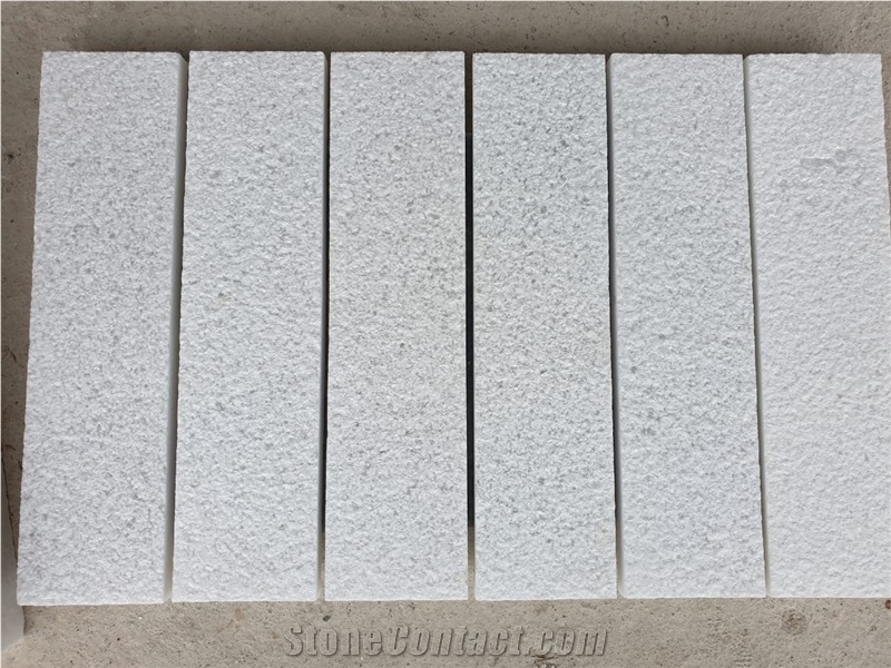 Bush Hammered White Marble 10X40x2cm For Taiwan Samples