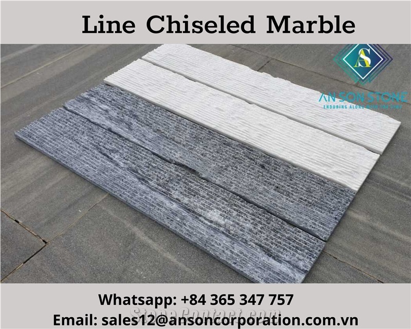 Great Deal Great Sale For Line Chiseled Marble Wall Panel