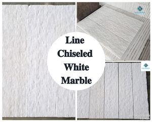 Great Promotion Great Sale For Line Chiseled White Marble