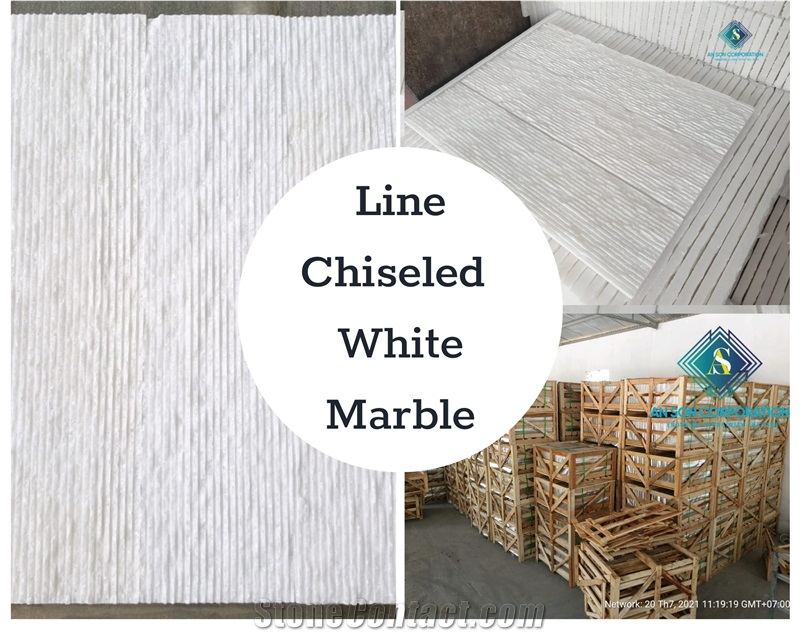 Hot Hot Sale For Line Chiseled White Marble 