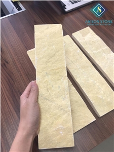 Pure Yellow Split Stone Wall From Vietnam Exporter