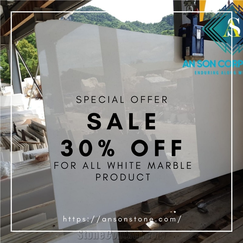 SPECIAL OFFER:  Sale Of 30% For White Marble/ Countertop 