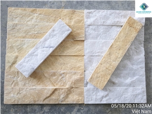 Yellow And White Split Face Wall Panel