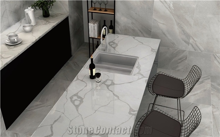 Custom Engineered Stone Quartz Countertop For Vanity 