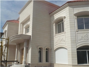 Saudi Stone White Limestone, Riyadh Stone Building, Facade