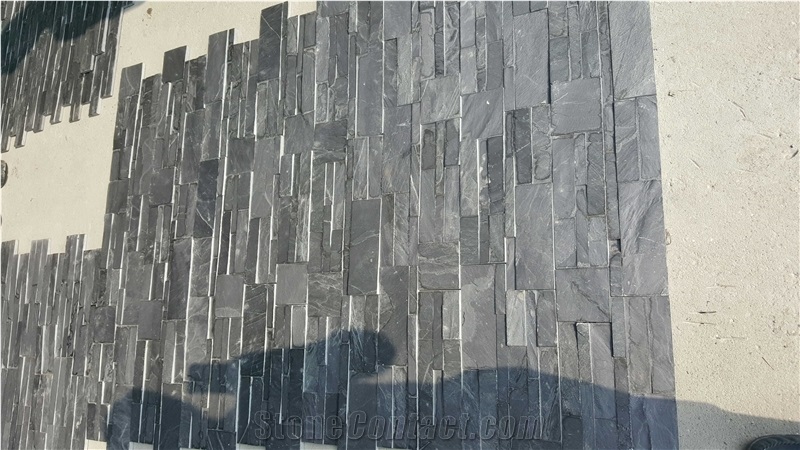 Jak Black Slate Stone, China Black Slate Tile Cladding Panel