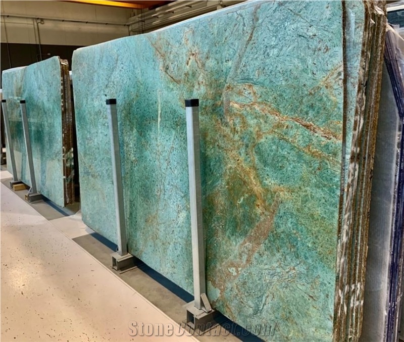Turquoise Blue Green Tiffany Crystal Granite Slabs