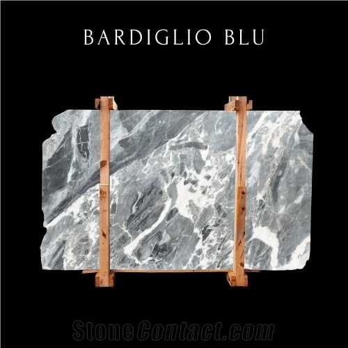 Bardiglio Blue Marble Slab - Blue Wavy Marble Slab