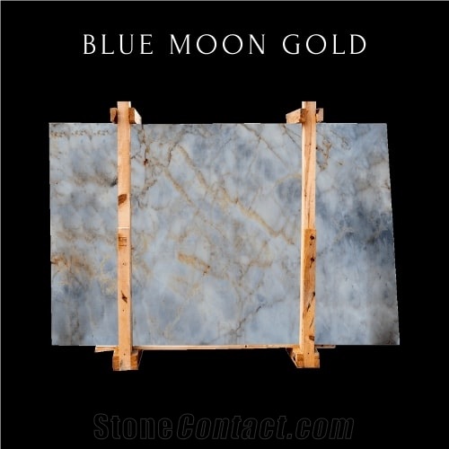 Light Blue Gold Wavy Marble Slab Blue Gold Marble Tile from Turkey
